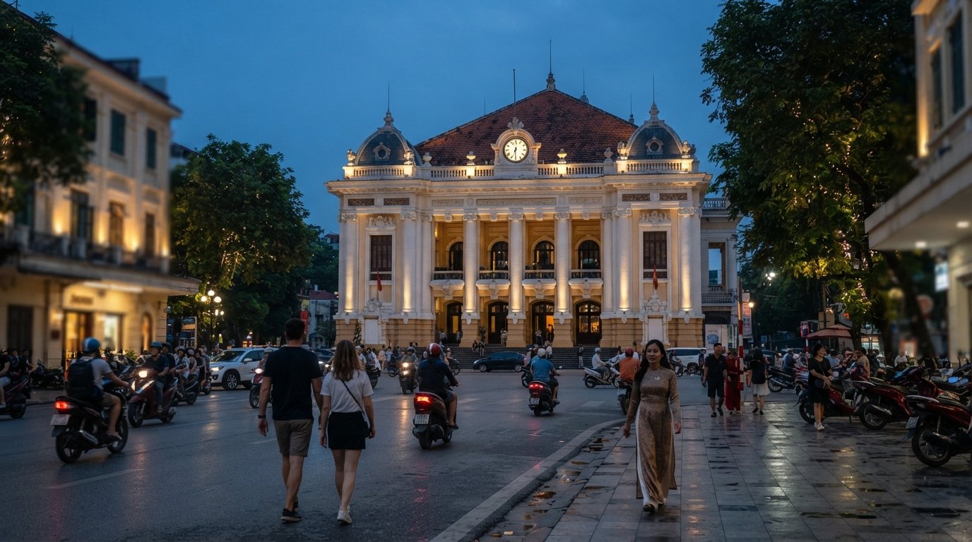 Das französische Viertel, Hanoi: koloniale Ruhe, große Hotels und die gepflegtesten Straßen der Stadt